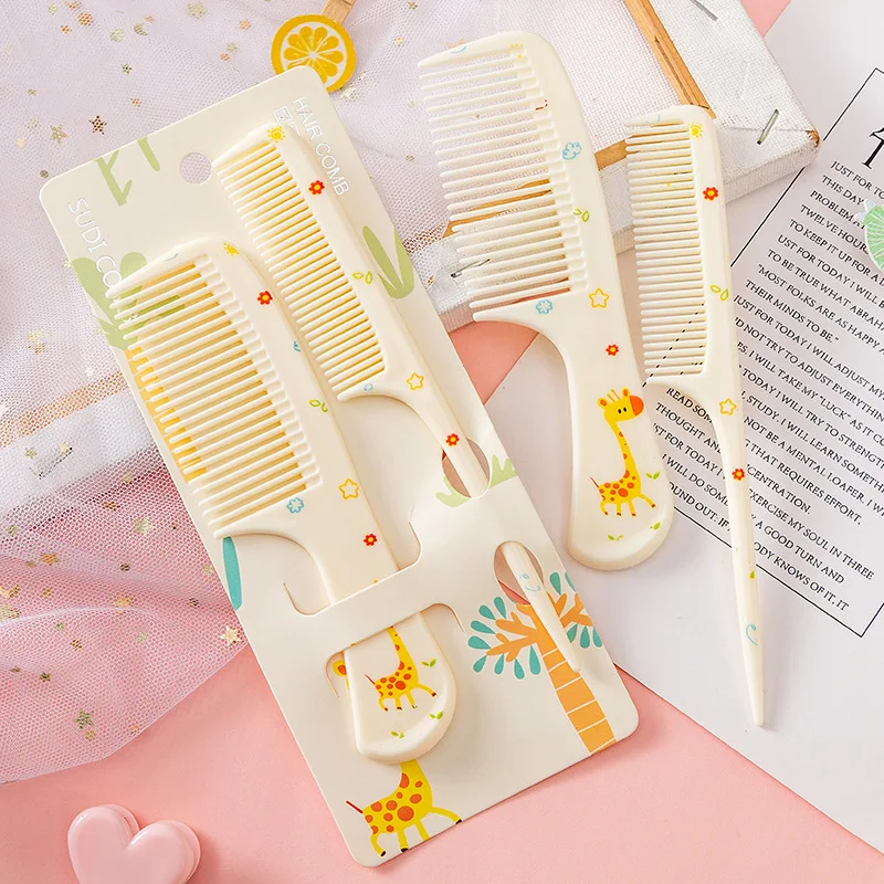 Baby Hair Comb 2pcs/set Kid Hairdressing Anti-static Pointed Tail Comb for Girls Strawberry Fruit Hair Accessories