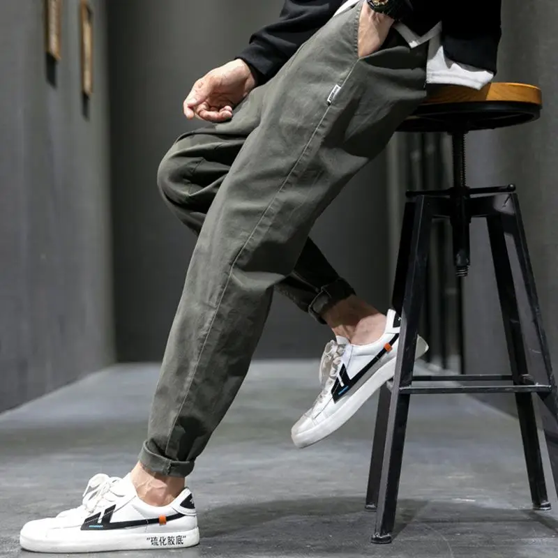 Spring Autumn solid color Korean Pants For Man Straight Leg Loose Casual Male Trousers Hip Hop Streetwear Clothes men pants