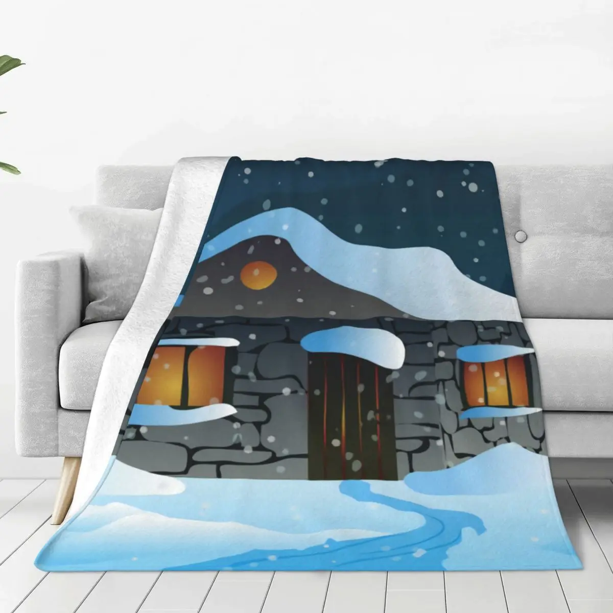 

Night Scenery Pumpkin Illustration Anime Cartoon Blanket Warm Cozy All-Season Comfort Throw Blankets for Bedding Sofa