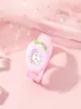Children's New Cartoon Unicorn Snap Watch + Cute Rainbow Beaded Crown Jewelry Set 6