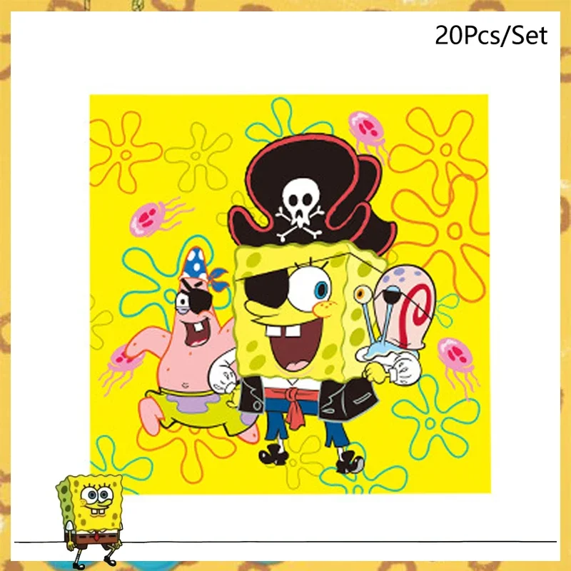 SpongeBob SquarePants Party Decorations Disposable Tableware Cup Plate Tablecloth Baby Shower Kids Birthday Party Decoration Set