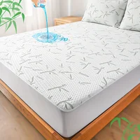 Drap-housse rafraîchissant en Fiber de bambou 1p, housse de protection de matelas respirante avec poche profonde pour l'été 1