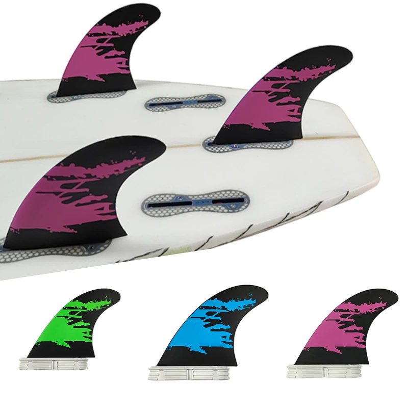 Fiberglass G5 3 Fins Surfboard Fins Double Tabs 2 M Surfing Tri Fins For Sup Accessories Multicolor Surf Fins Medium Size