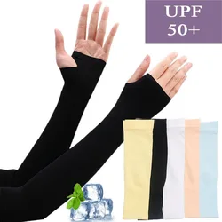 1Pair Arm Sleeves Sun UV Protection Ice Sleeves Arm Cover Long Section Fake Sleeves Gloves Outdoor Sunscreen Arm Protection Kids