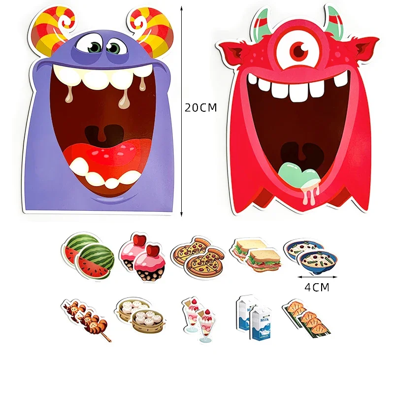 

11pcs Set 20cm Monster Rewritable Food Magnetic Sticker Classroom Grouping Team Confrontation Games Learning Teaching Aids