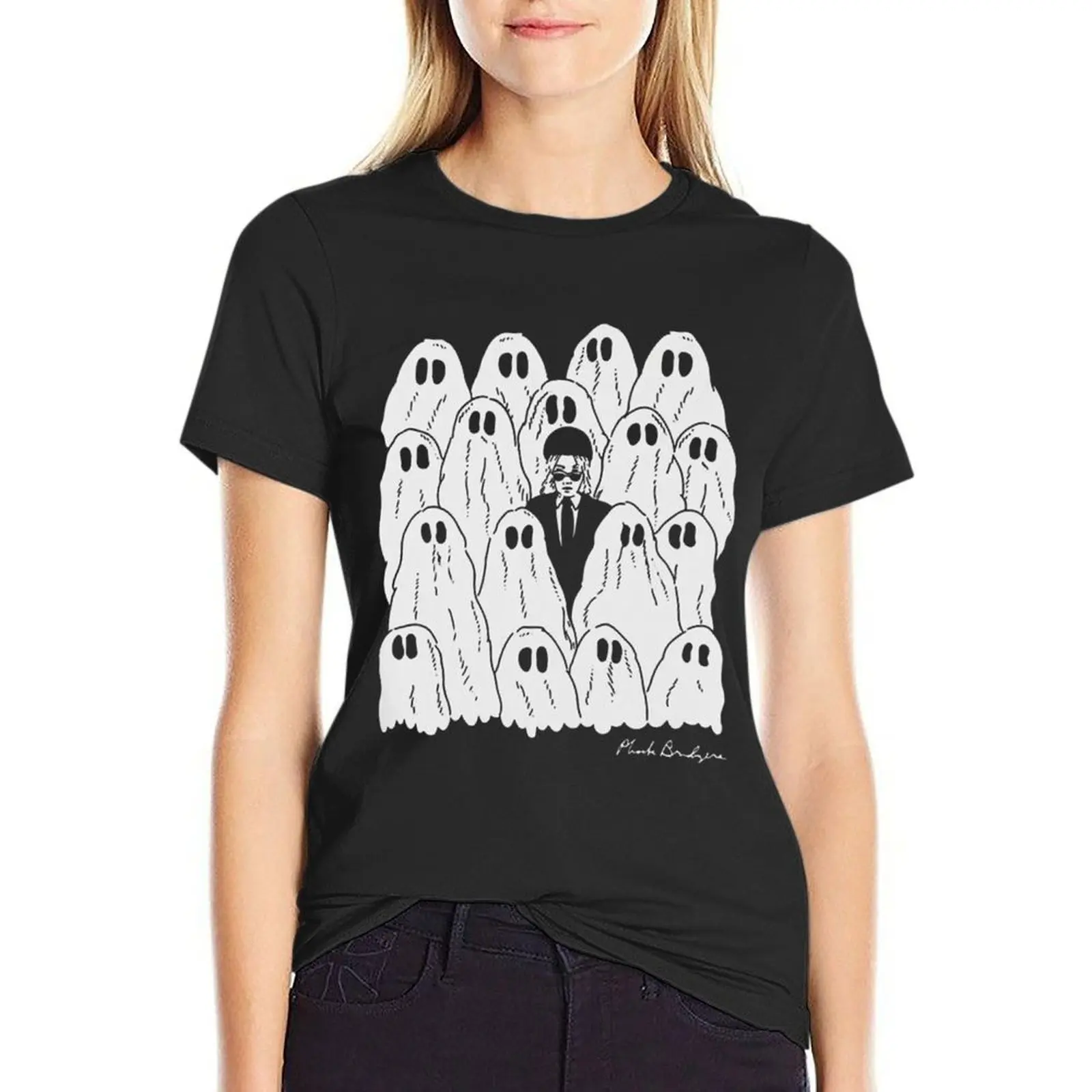 

Оригинальная футболка Phoebe Bridgers Ghost | Идеальный подарок, футболка с коротким рукавом, графическое фото, женское платье-футболка