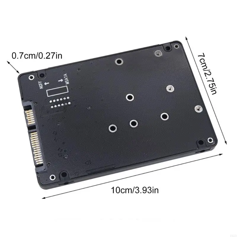 B95D 2 Interfaces MSATA and M.2 NGFF to SATA3 External Hard Enclosure With USB Adapter Cable for Data Transfer