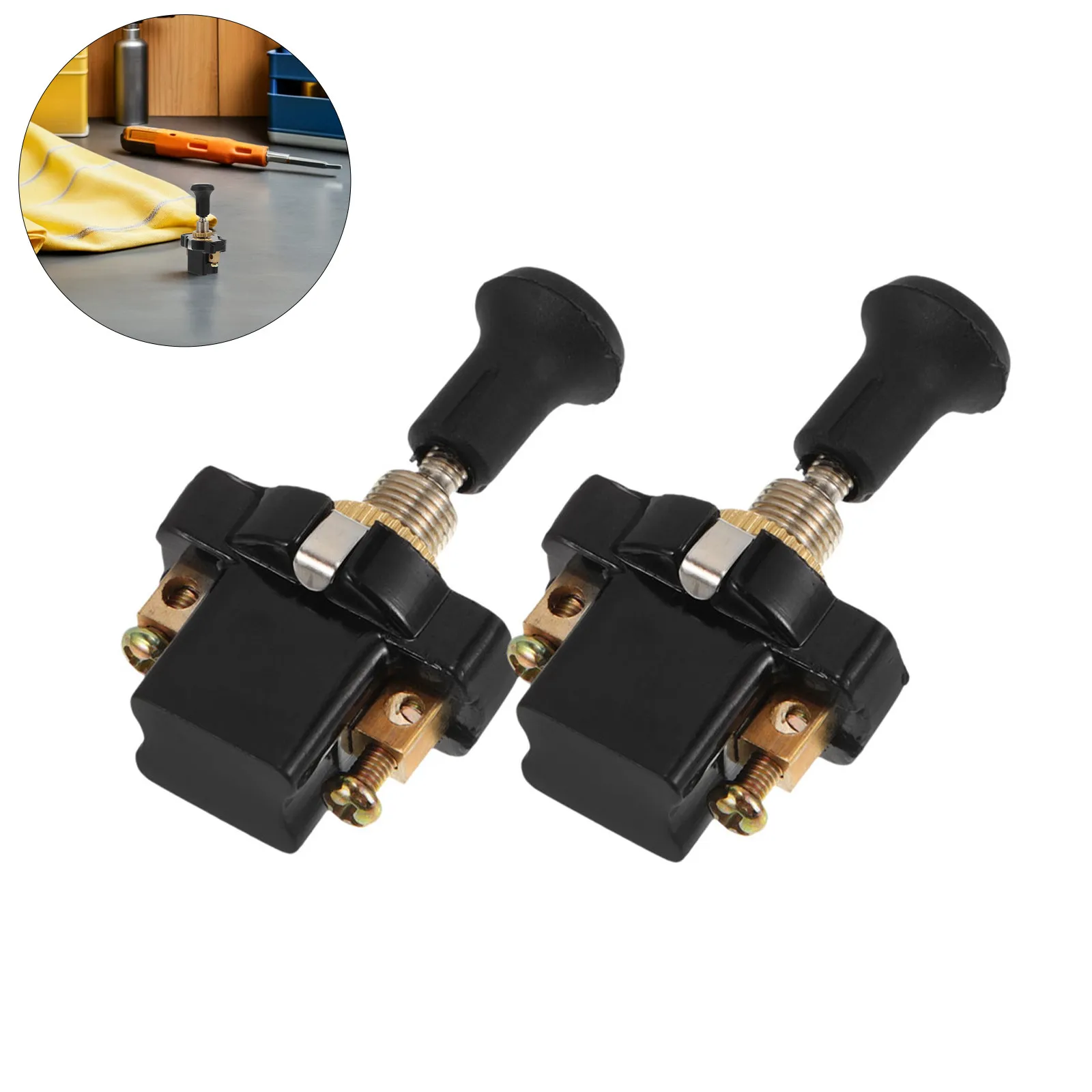 2Pcs 헤드라이트 스위치 트럭 수정 조명용 범용 싱글 풀 스위치 12V 24V 천장 팬 라이트 교체