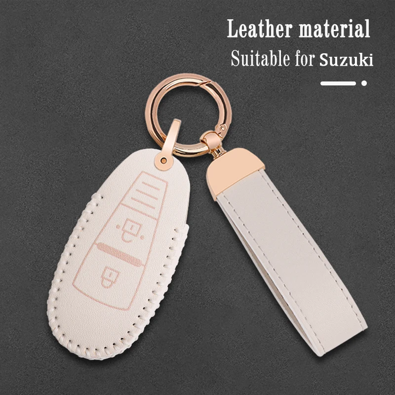 

Wholesale Leather Car Key Case Cover For Suzuki Vitara Swift Ignis Kizashi SX4 Baleno Ertiga Smart Keychain Accessories