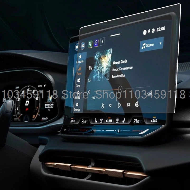 Displayschutzfolie aus gehärtetem Glas für Cupra Terramar 2025 2026 Autoradio GPS-Navigation Kratzschutz Zubehör – Detail 1
