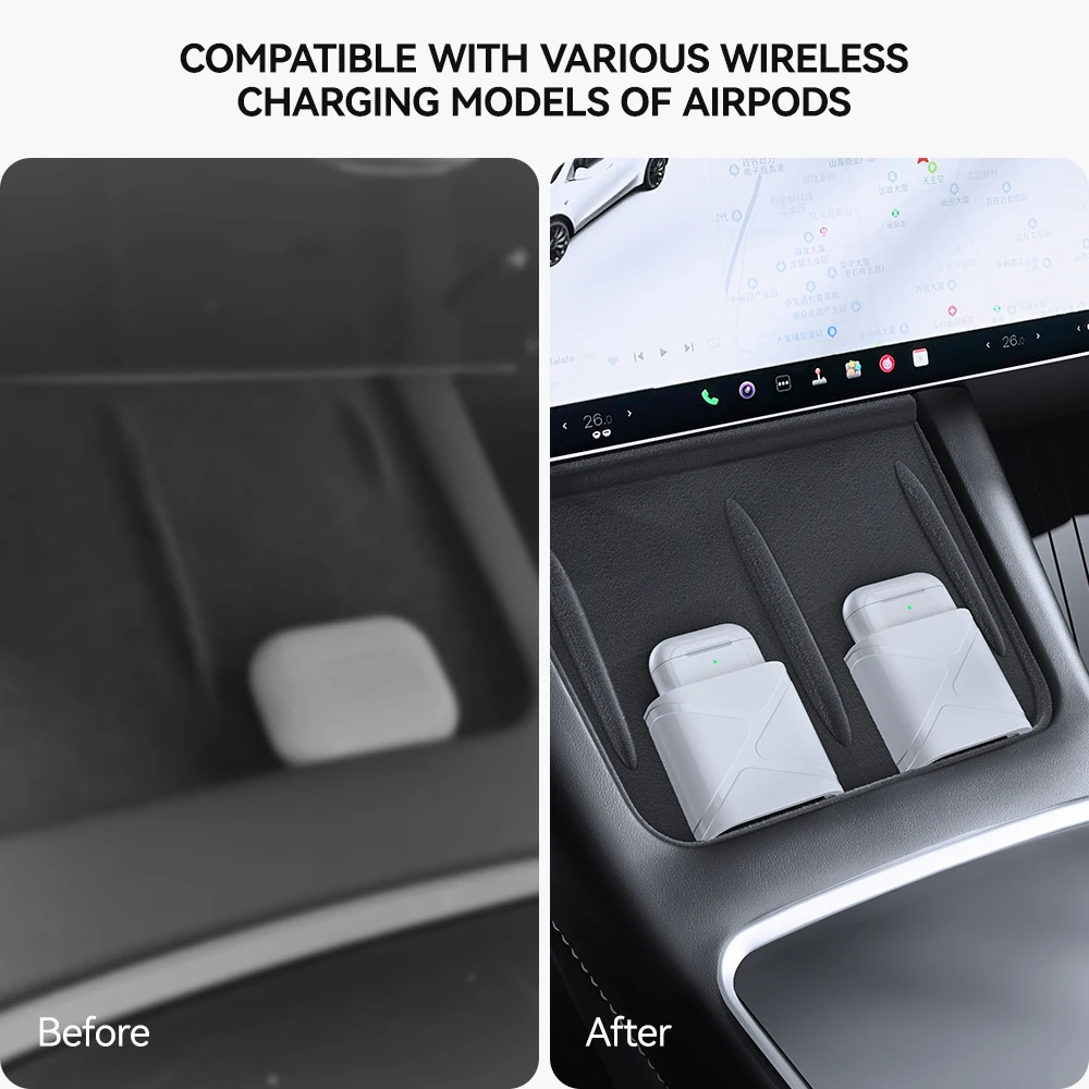 YZ Wireless Charging Protective Pad For Tesla Model 3/Y-Material Upgrade Wireless Headset Limit Protective Accessories wireless charging pad