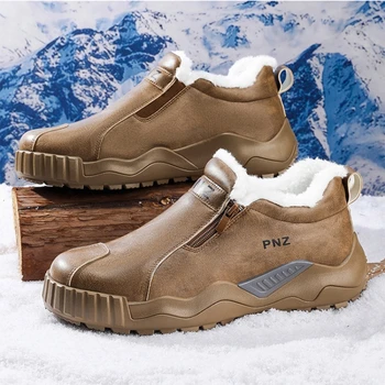 2026 New Snow Boots Winter Men's Shoes Barefoot Ankle Boots Men Snow Sneakers Outdoor Hiking Shoes Fur Warm Plush Male Boots