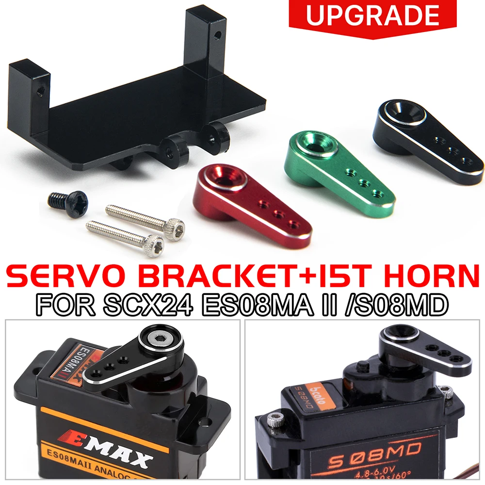 Metal Servo Bracket Horn Axial Scx24 Servo Arm Servo Emax Es08ma Ii Metal Servo Aliexpress