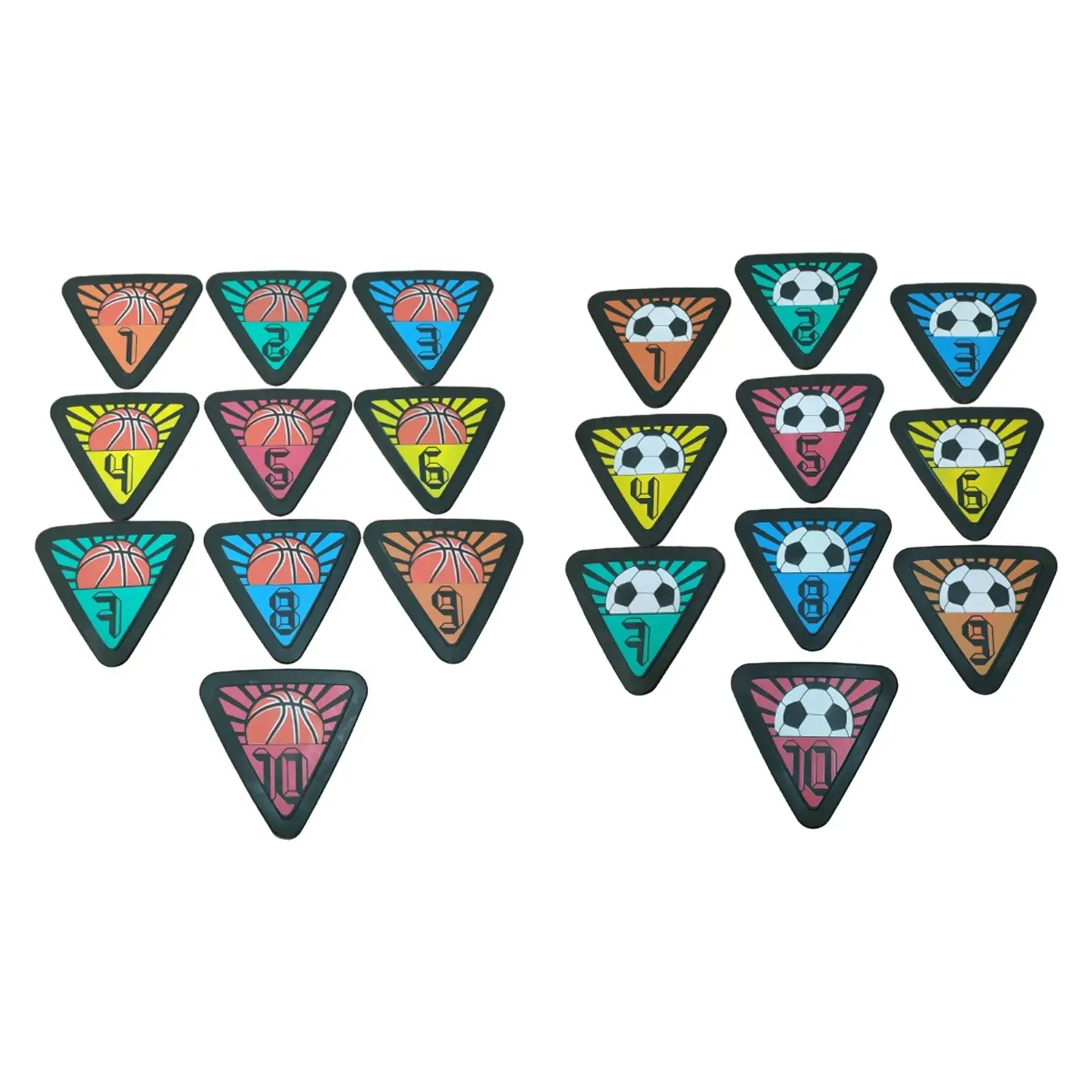 

10Pcs Numbered Floor Spot Markers Skill Training Mat Playing Field Marking Non Slip Flat Disc Markers for Indoor Outdoor