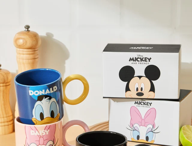 450ML Disney Mickey Mouse Coffee Mugs with Spoon Cartoon Goofy Milk Cups  Creative Fashion Handle Kids Minnie Water Cup Tumbler - AliExpress