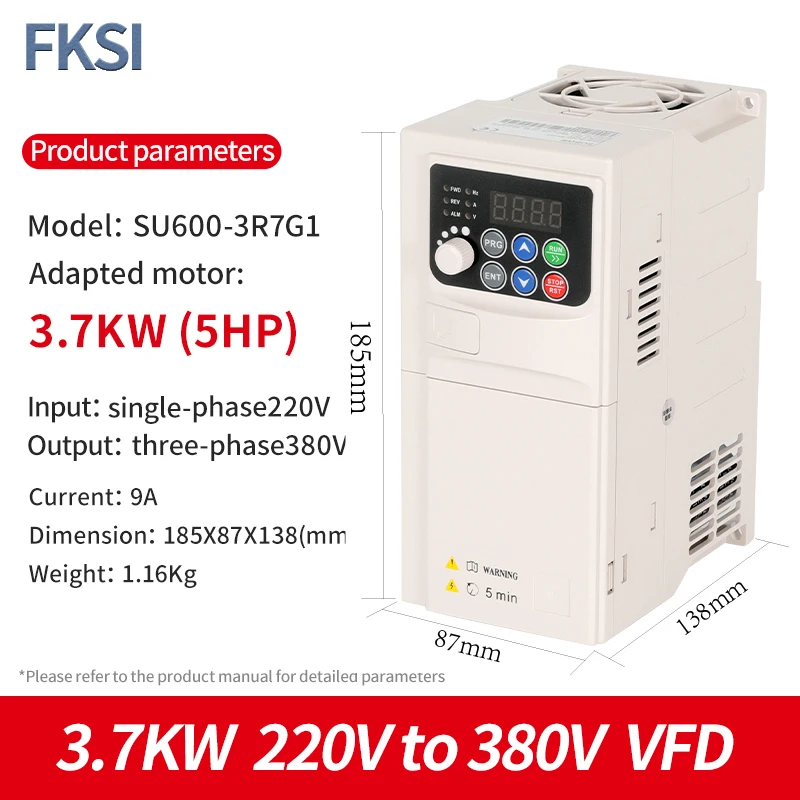 3.7KW 220V to 380V W