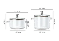 Grand bol à soupe domestique, bol à salade avec couvercle, bol à nouilles instantanées, peut cuisiner directement, Pot en verre binaural 4
