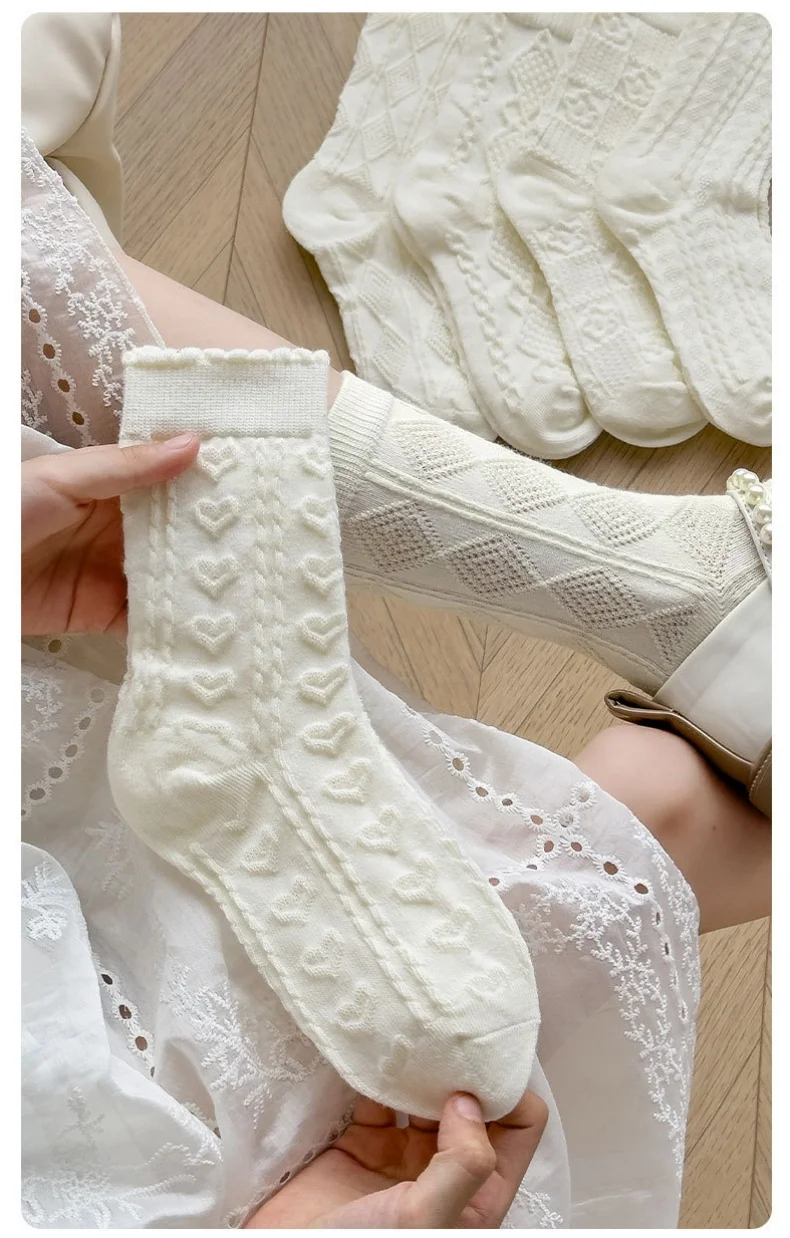 5 paare/los Herbst Kinder Baumwolle Socken Mädchen Junge Baby warme weiche süße Cartoon für neue Frühling 1-12 Jahre Student Teens Kinder Socken – Detail 2