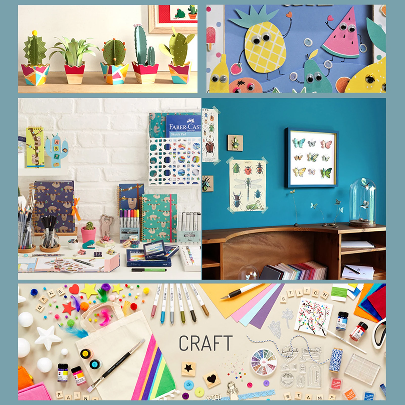 Stickers Scrapbooking Supplies Journal Tools Set Puzzle Painting Craft Kit DIY Arts and Crafts Supplies Kit 2000+ Pieces Set Activity Craft Materials with Carrying Box Handmade Educational Gift
