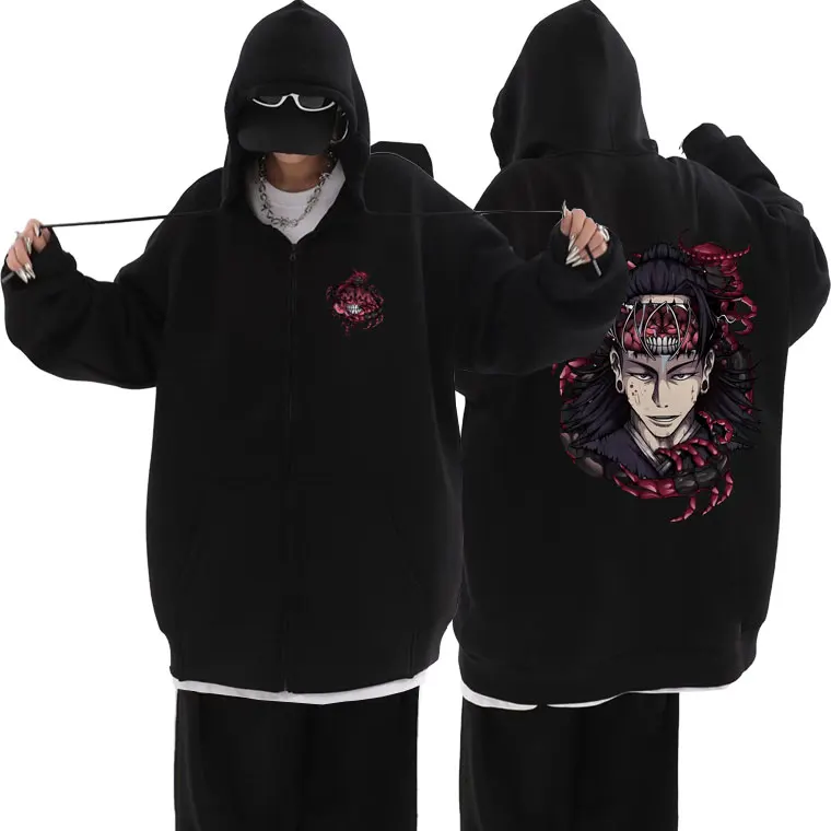 

Japanese Anime Jujutsu Kaisen Geto Suguru Graphic Zipper Hoodie Men Women Manga Fashion Zip Up Jacket Male Vintage Sweatshirt