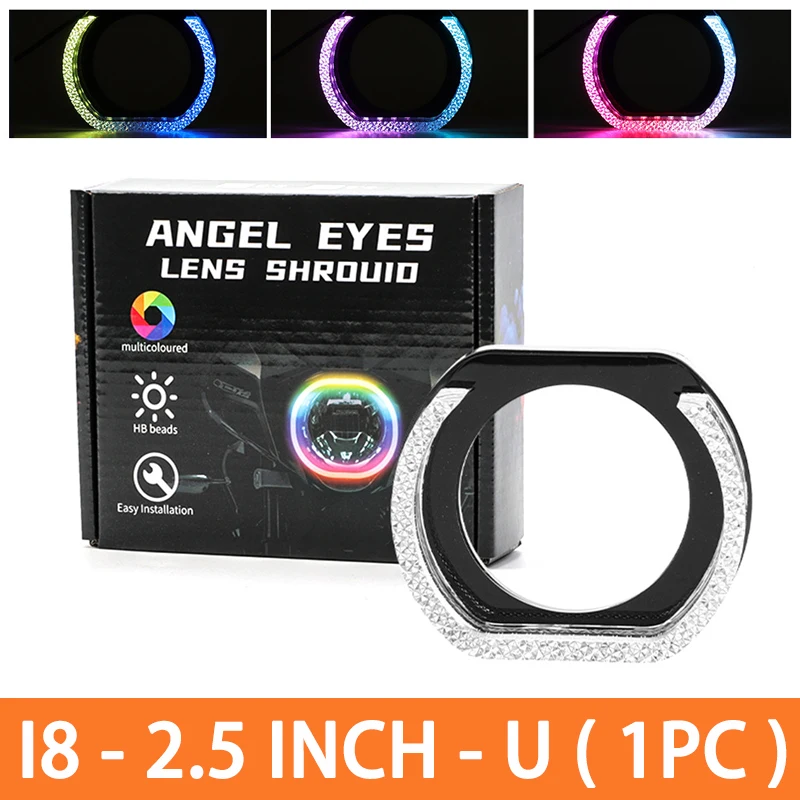ตัวเลือกสินค้า ไฟหน้า LED ขนาดใหญ่ 2.5/3 นิ้ว พร้อมวงแหวน RGB ควบคุมผ่านแอพ