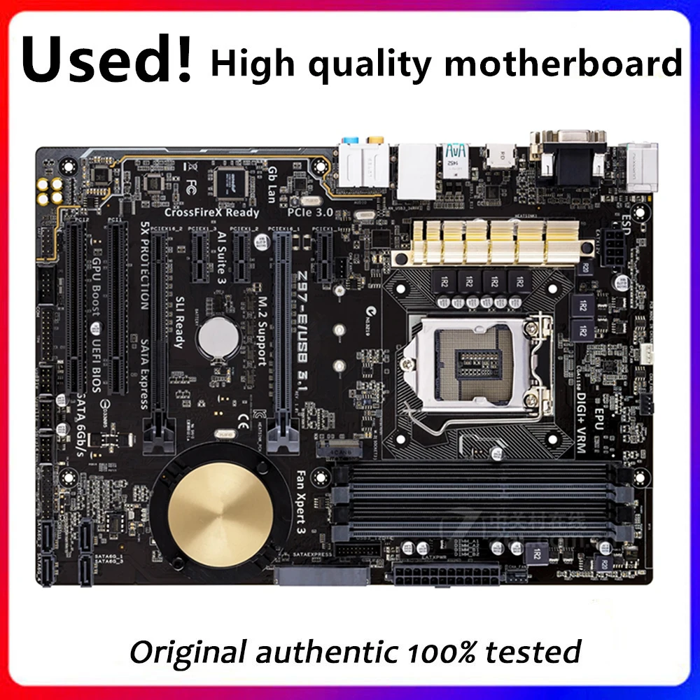 Per Scheda Madre Desktop Z97-E/Usb3.1 Z97 Lga 1150 Per Core I7 I5 I3 Ddr3 Sata3 Usb3.0 Scheda Madre Usata Originale
