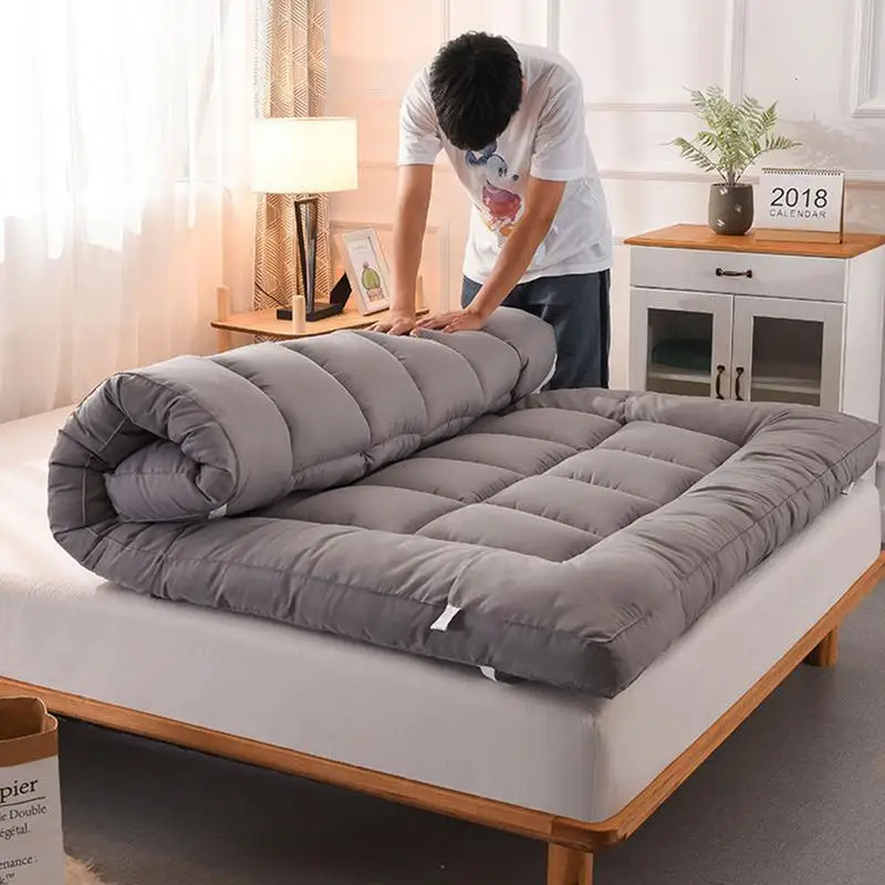Soft Filling Mattress Pad Pressure Relief Memory Foam Cooling Mattress Pad For Hot Sleepers Breathable Double Bed Cushion