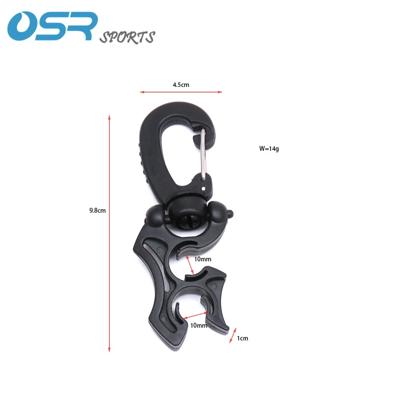 Scuba Diving Regulator Double BCD Hose Holder With Clip Buckle 10x10mm/10x6mm Hook Snorkeling Tools Accessories 2