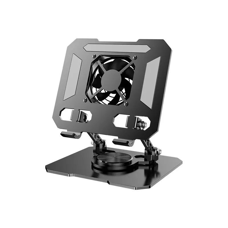 360&deg; Rotatable Tablet Stand with Fan Foldable Metal Cooling Laptop Holder Adjustable Laptop Table Notebooks Standing Desk