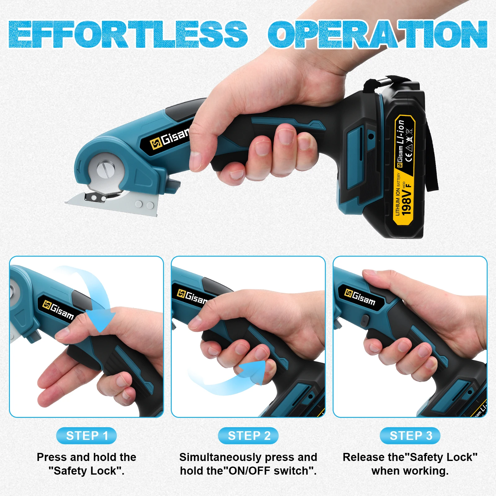 Cordless Carpet Scissors Multi Functional Pruner Round Knife Cutting Cloth Sciss