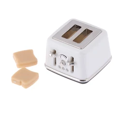 Miniature Dollhouse Toaster with Toast - Charming Decorative Accessory (A)