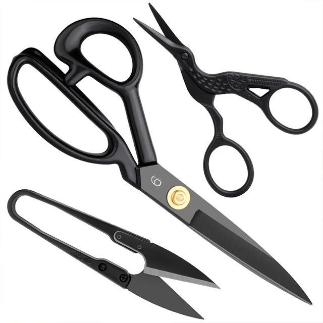Scissors For Fabric 10inch Tailor's Scissors Stainless Steel Scissor Sewing  Tool Clothing High-end Black Tijeras Costura - AliExpress