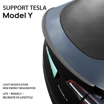 Car Real Dry Spoiler in fibra di carbonio decorazione ala per Tesla Model Y ModelY Sport 2020-2024 Utility accessori per Tuning esterno