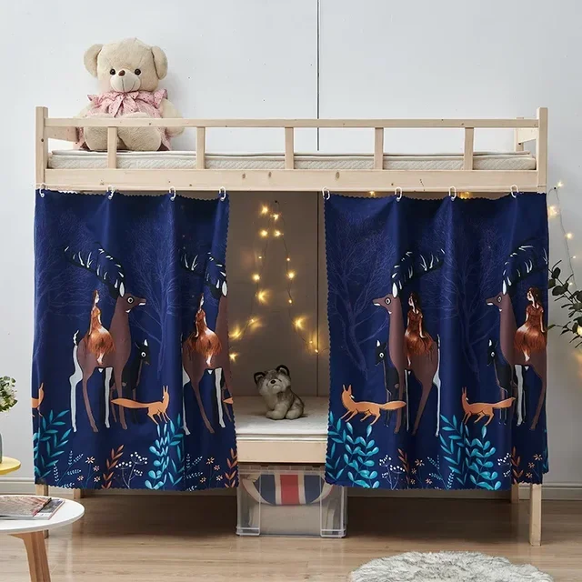 Rideaux de lit occultants moustiquaire dortoir lit tente bas superposé respirant auvent rideaux de lit pour enfants chambre décor à la maison 4