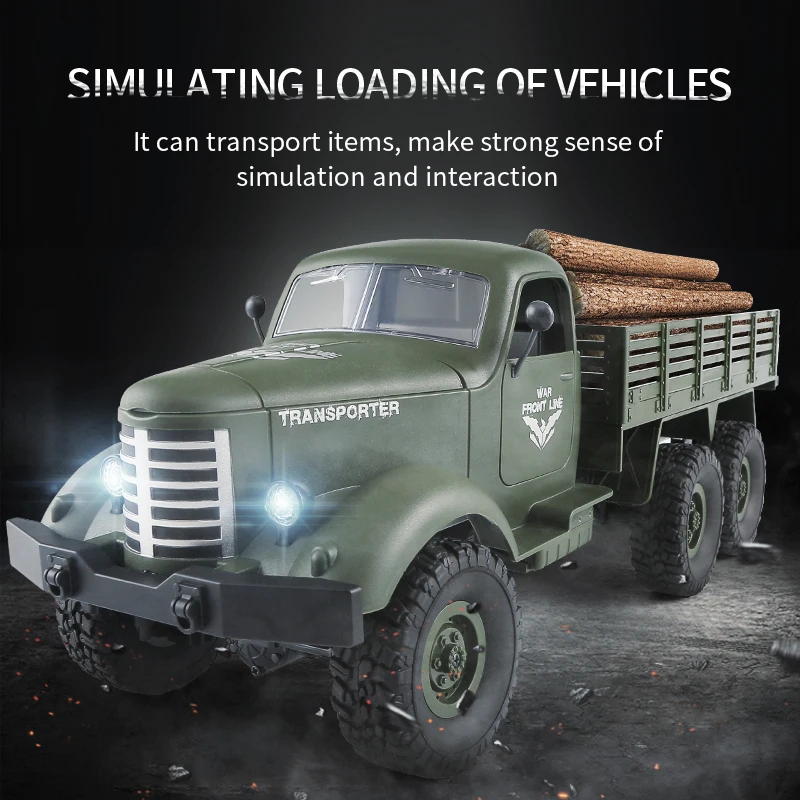 JJRC Q60 Q75 Off-Road Climbing Remote Control Vehicle 1:16 Simulation THAAD Six Wheel Military Truck Model Children's Toy Gift 6