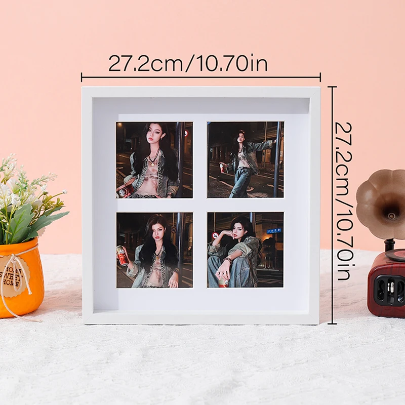 1PC wooden photo frame collage with 4 openings suitable for wall and table decoration photo frames