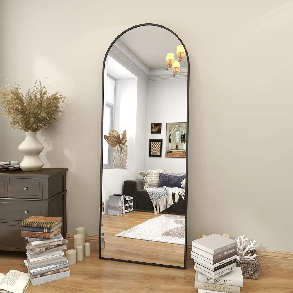 

BEAUTYPEAK 64"x21" Arch Floor Mirror, Full Length Mirror Wall Mirror Hanging or Leaning Arched-Top Full Body Mirror with Stand