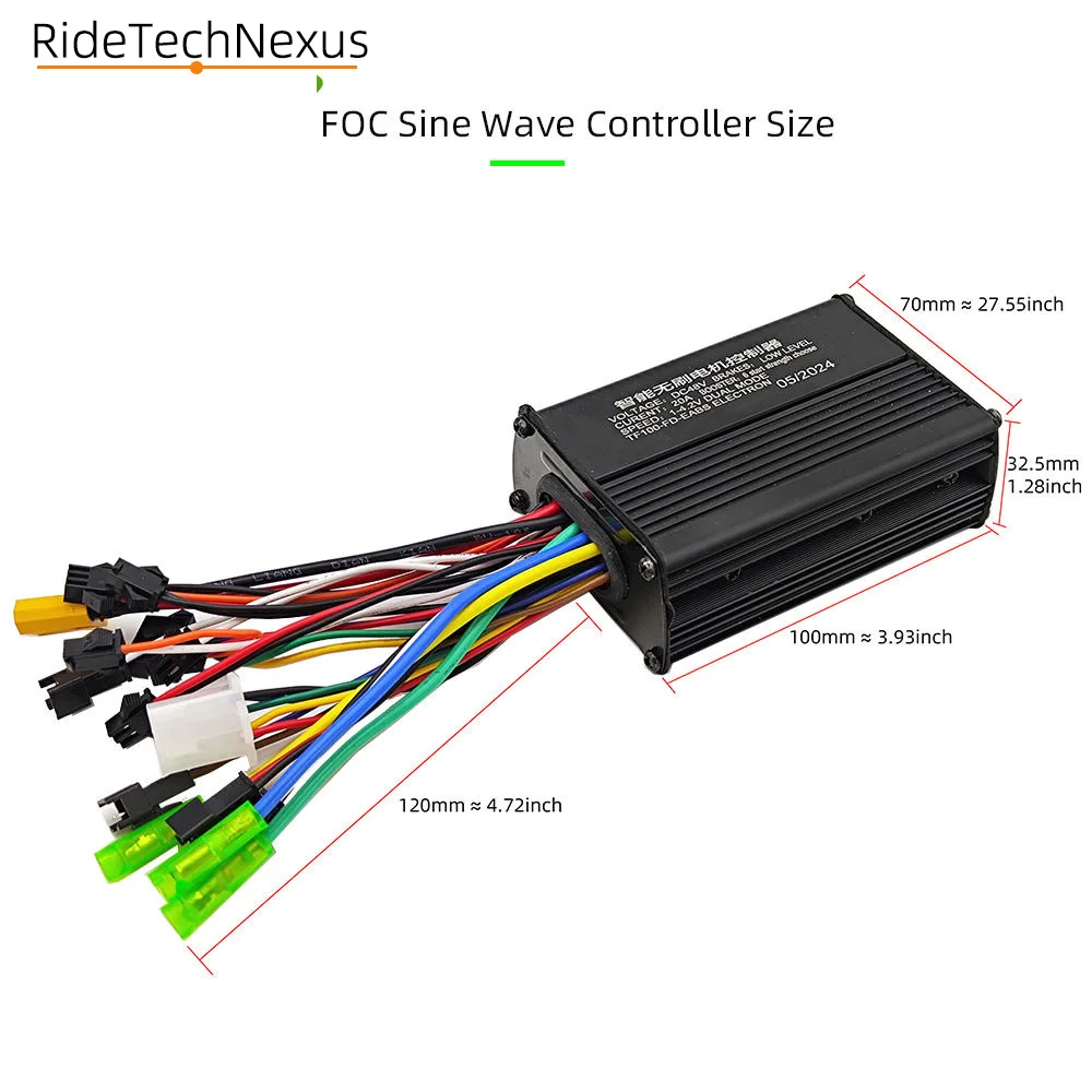 Controller per Motore Brushless a Onda Sinusoidale per E-Bike 25A 500W 750W ad Alta Velocità 24V 36V 48V 52V 60V Universale S866-1S con Kit Display LCD a Colori - immagine 4