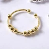 KASANIER S925 Sterling Silver U Shape Fidget Rotate Freely Beads Spiral Rings For Women Men Anxiety Antistress Spiral Beads Gift 5