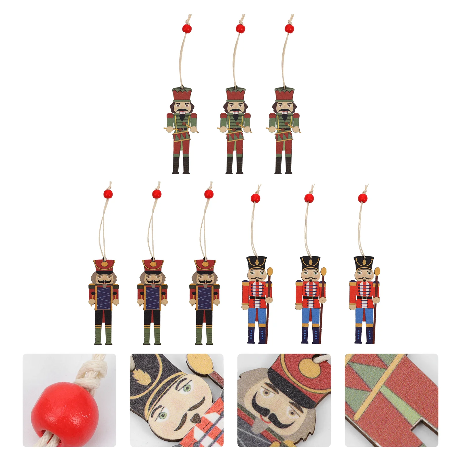 

9 Pcs Decorative Hanging Ornaments Christmas Tree Accessories Wooden Chips Mini