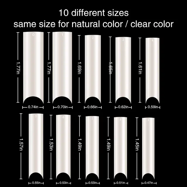 500Pcs XL Nail Tips: Natural & Clear False Nails