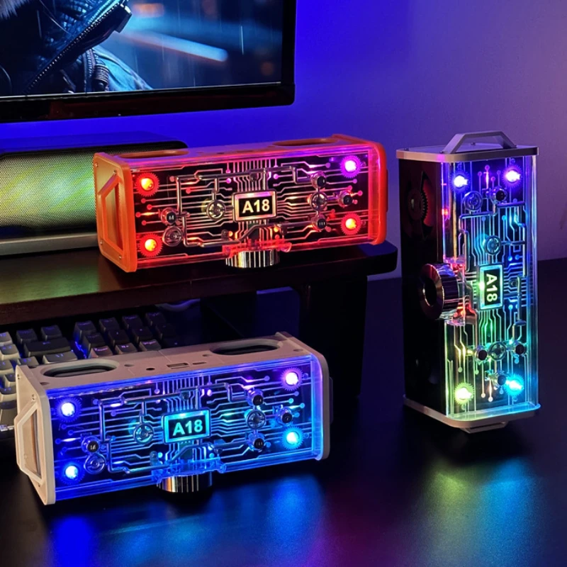 Transparent Bluetooth Speaker Adjustable Breathing Light LED TF Card Audio Mechanical Subwoofer Multi-function Sound Bar Boombox