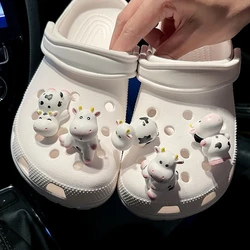 Hot sale Cute Five Little Cows Resin Hole Shoe Charms Decoration For Child Clogs DIY Parts Womens Slippers Pins shoe Accessories