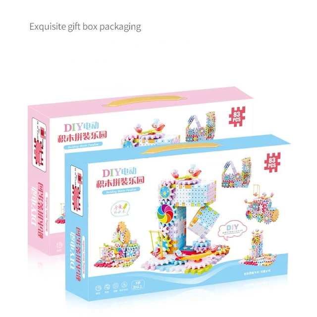 83Pcs/Set Electric Assembly Building Blocks Jigsaw Educational Toys for Children 3D Gears Model Building Kit Plastic Brick Gifts 6