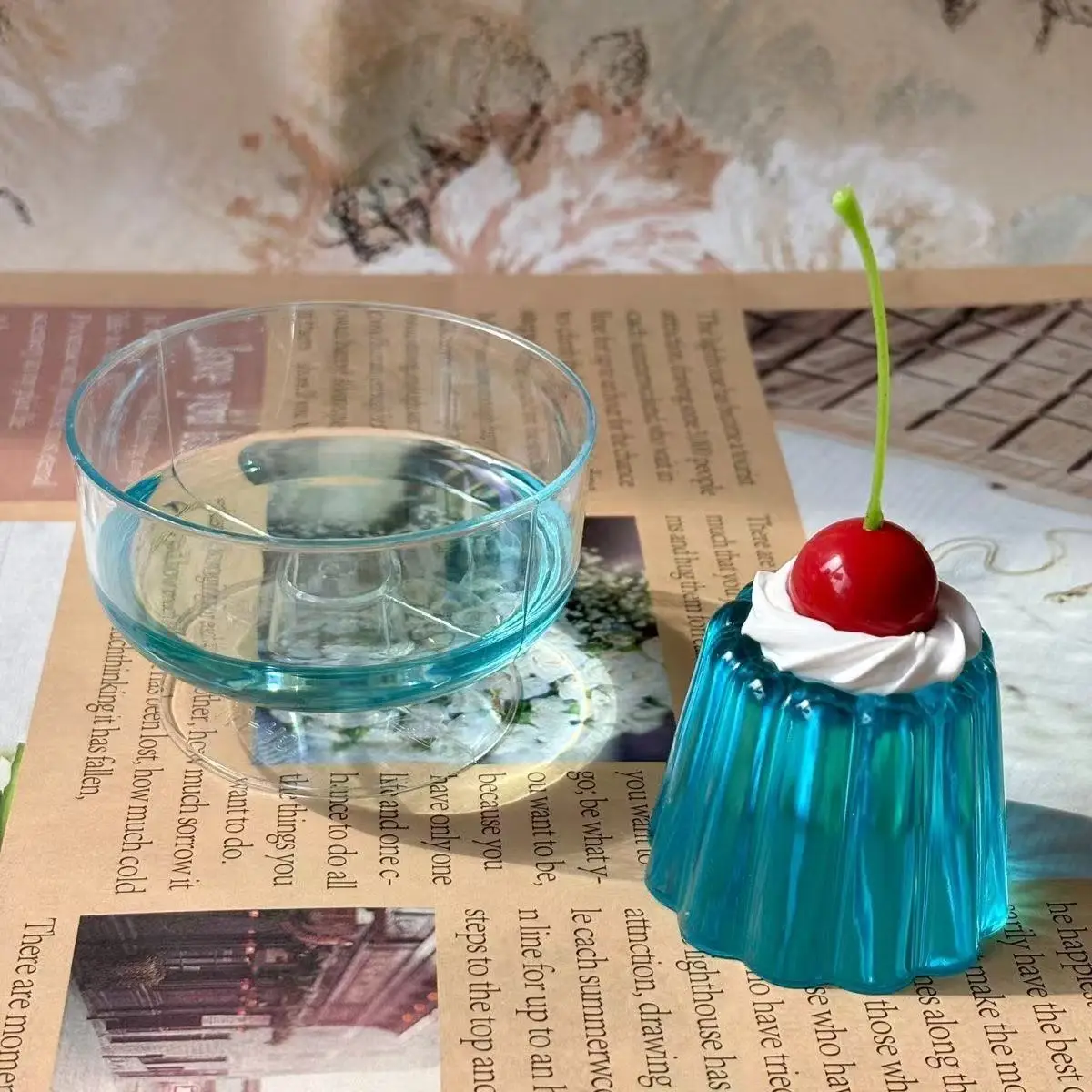 Червоний Синій Рожевий Фіолетовий Помаранчевий Багатоколірний макет робочого столу Прикраса Сода Фрукти Желе Вишня Аксесуари Фотореквізит Подарунок