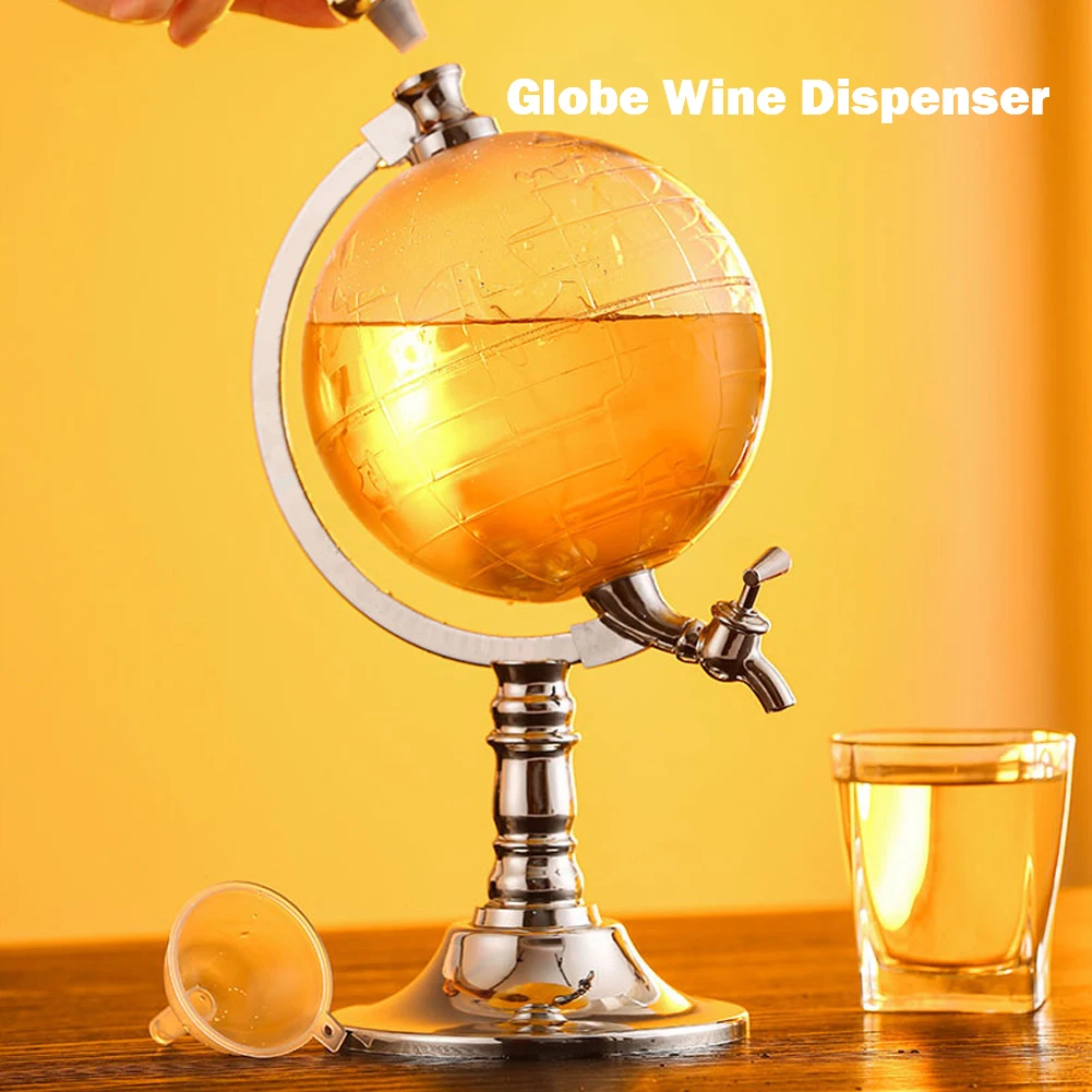 3.5L Globe Shaped Beer Beverage Drink Pourer Container Bar Tools Globe Shape Dispenser Alcohol Drink Dispenser for Home