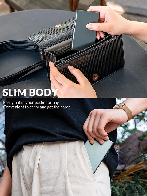 Card Holder Wallet Minimalist Slim Metal RFID Blocking Card Protector Pop Up Credit Card Wallets for Men 6