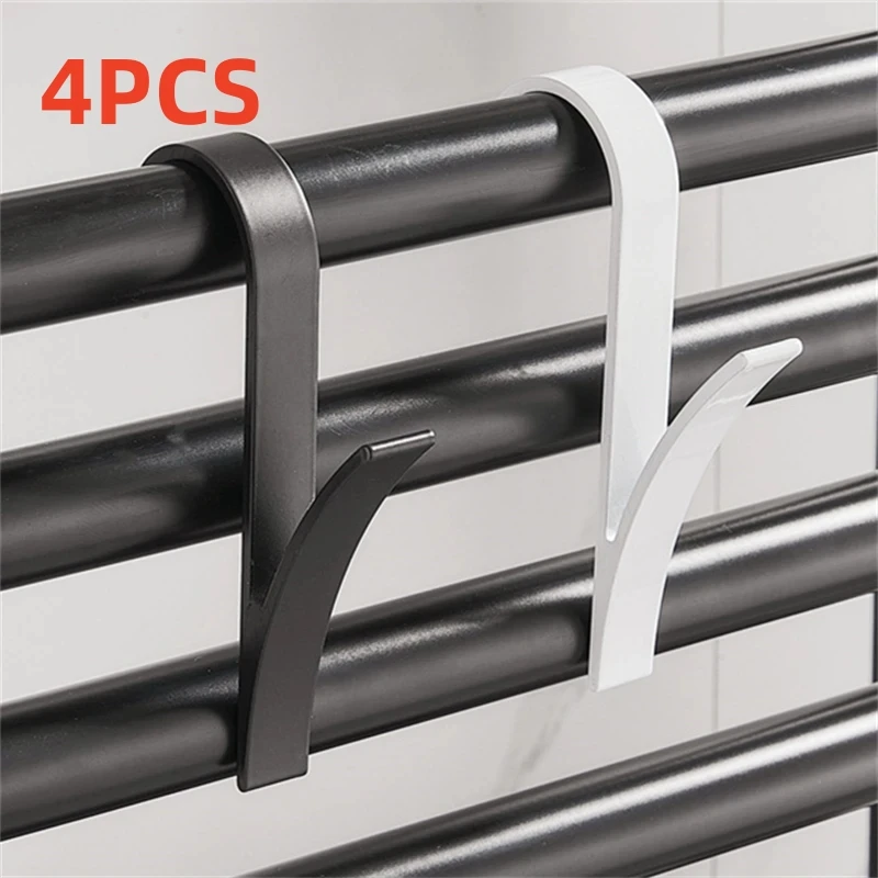 

4PCS Space Aluminum Radiator Hooks Heating Towel Rack Coat Hook Radiator Bracket Bathroom Hook Clothes Hanger Kitchen Holder