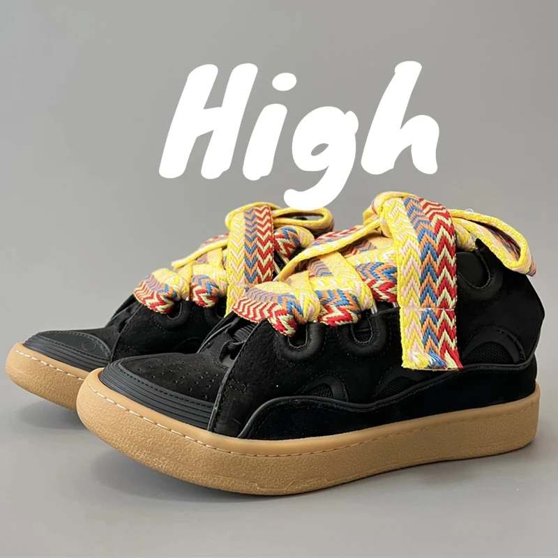 2025 Fashion Shoes New Men's Women's sports shoes Casual Shoes Splicing color design Thick tongue Colorful shoelace Matching 1