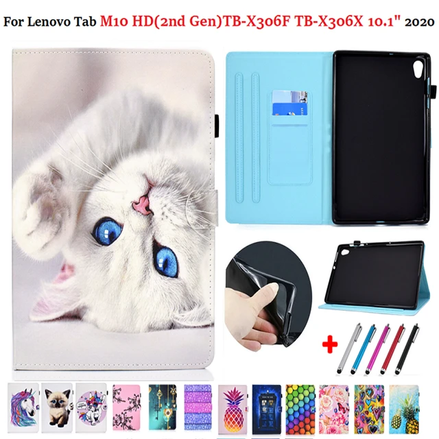 Case For Lenovo Tab M10 HD 10.1 Tb X306F X306X Funda Tablet Stand Cover  Cases For Lenovo M10 Plus TB-X606F Leather Funda - AliExpress